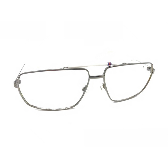 Gucci Vintage Gunmetal Silver White Aviator Sunglasses Frames 140 Italy Designer - Picture 1 of 12